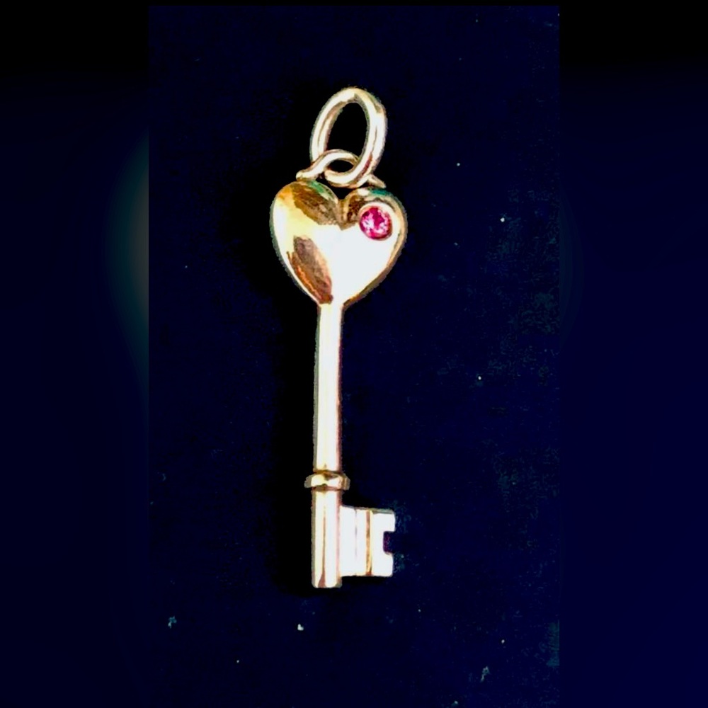 Tiffany & Co. S/S and Pink Sapphire Key Charm